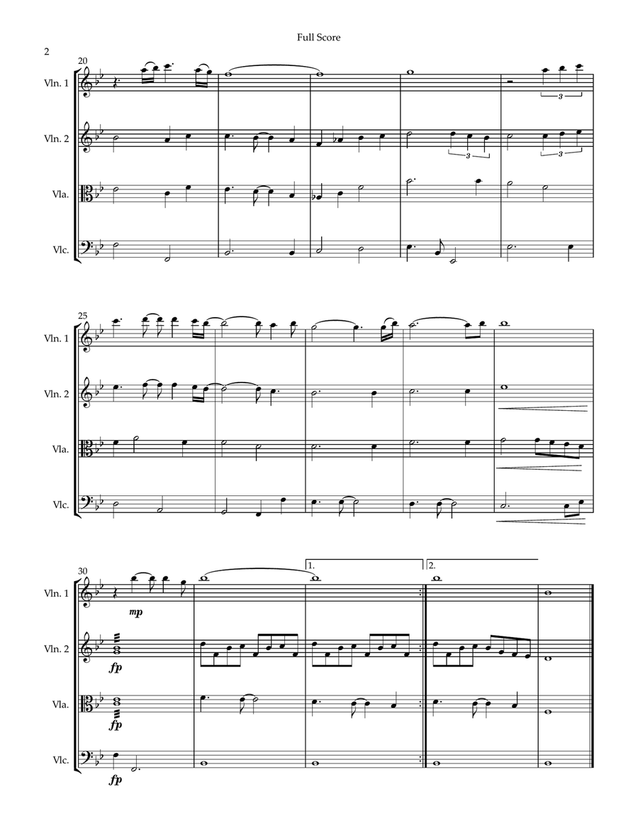 Endless Love String Quartet scores gallery preview page 2