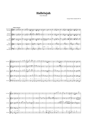 Hallelujah by Handel for Recorder Quintet