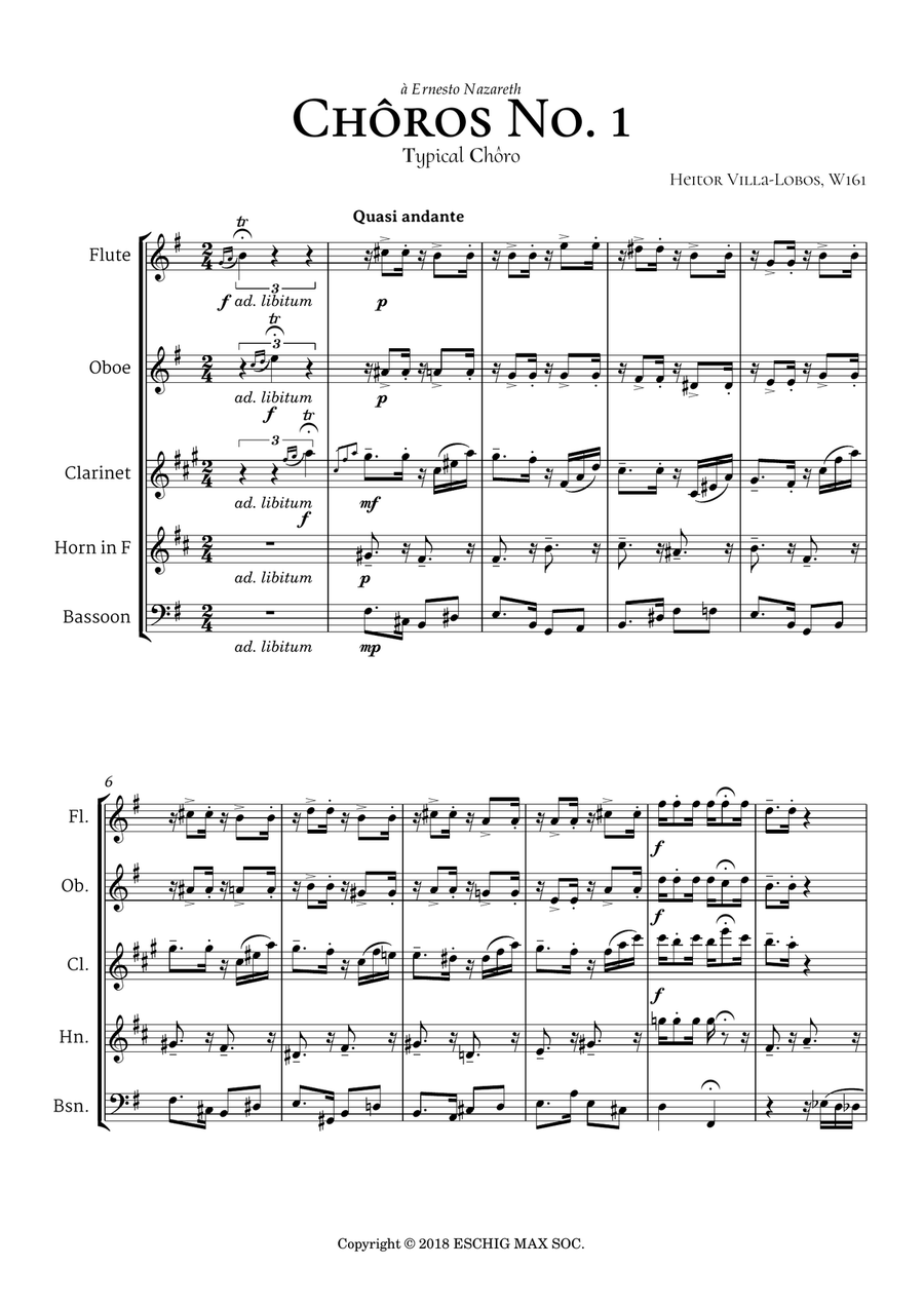 Choros No 1 Small Ensemble scores gallery preview page 2