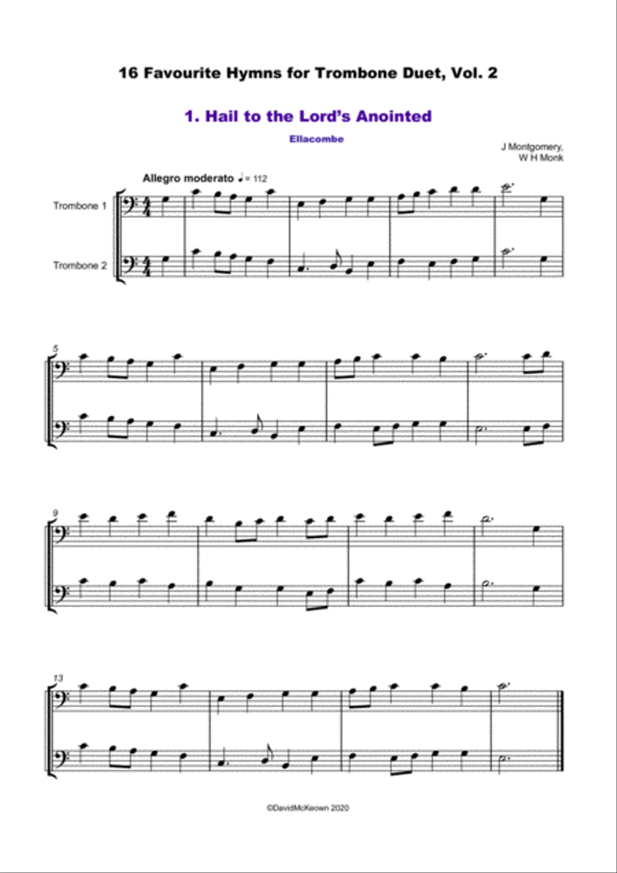 16 Favourite Hymns Vol.2 for Trombone Duet Trombone Duet scores gallery preview page 2