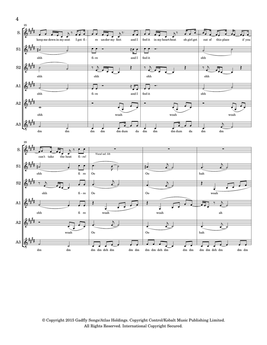 Fire Under My Feet SSAA scores gallery preview page 5
