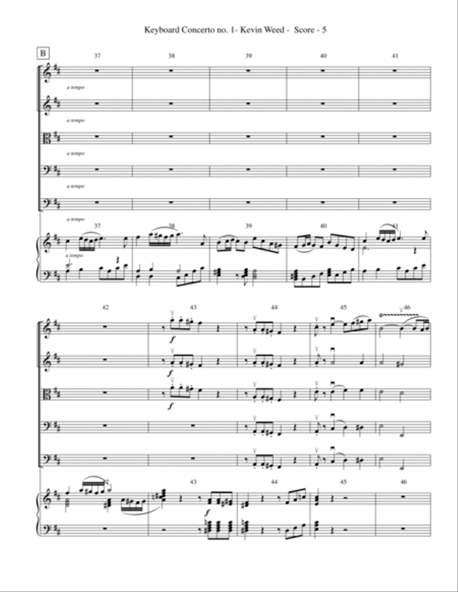 Keyboard Concerto 1 in D String Orchestra scores gallery preview page 5