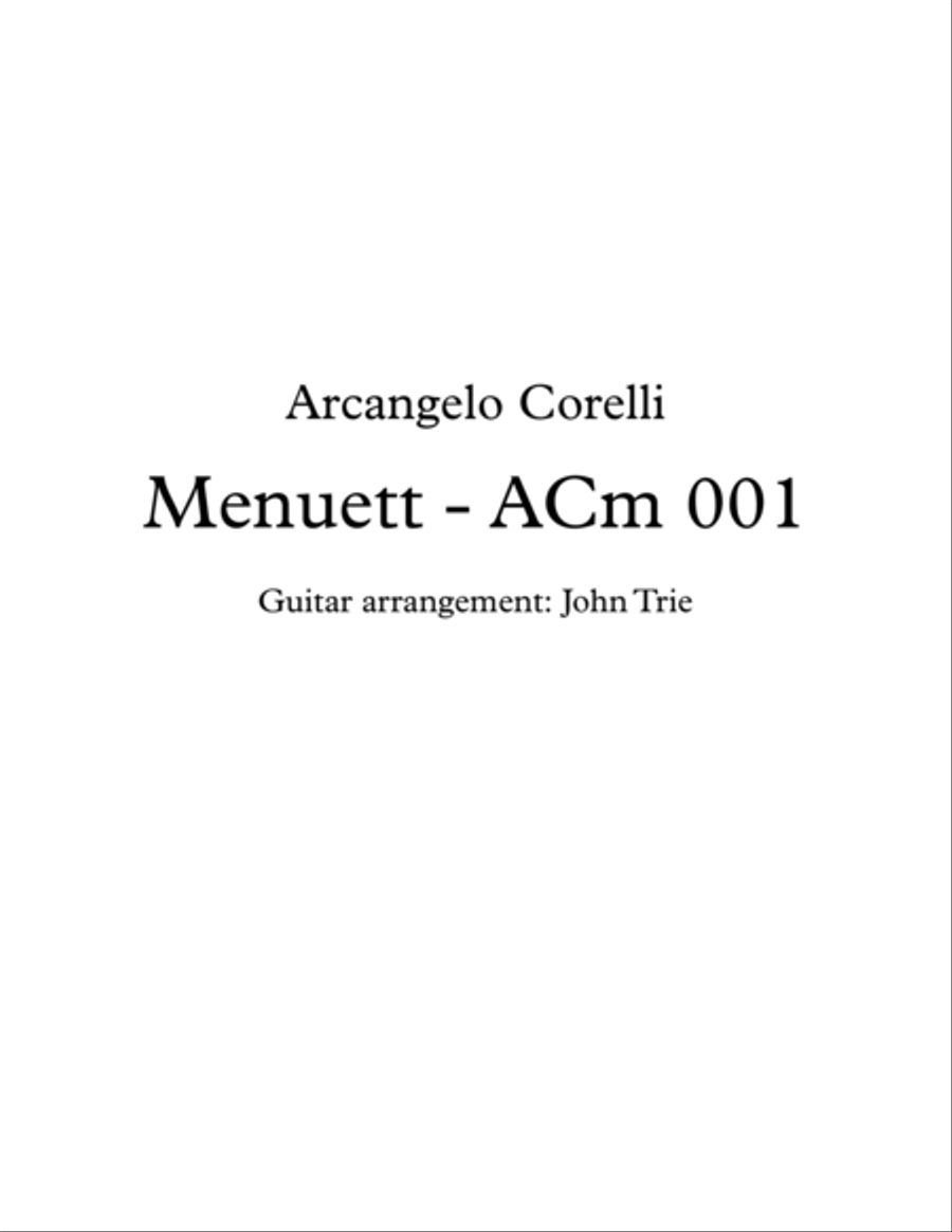 Menuett - ACm001 Acoustic Guitar scores gallery preview page 1