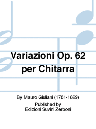 Book cover for Variazioni Op. 62 per Chitarra