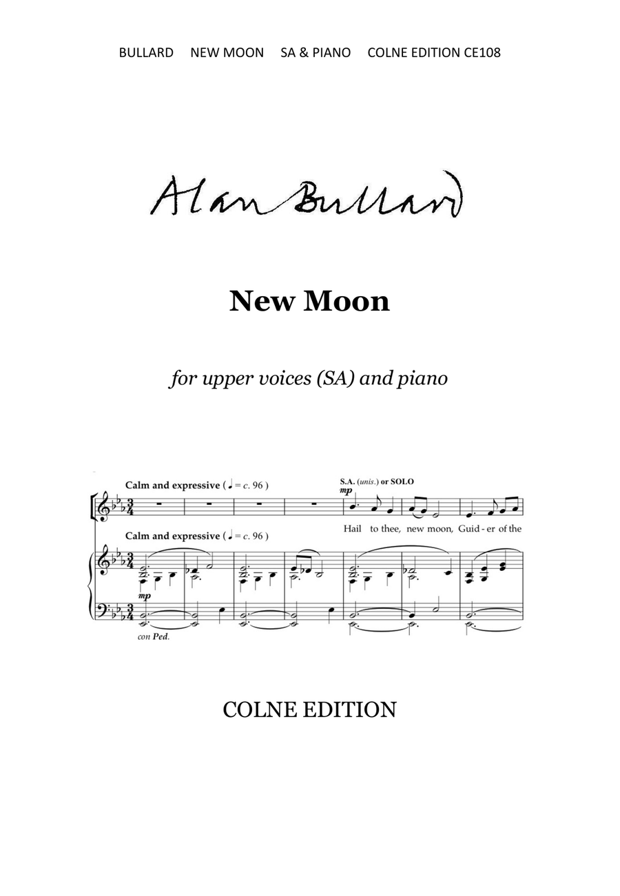 New Moon - upper voices (SA) and piano version SA scores gallery preview page 1