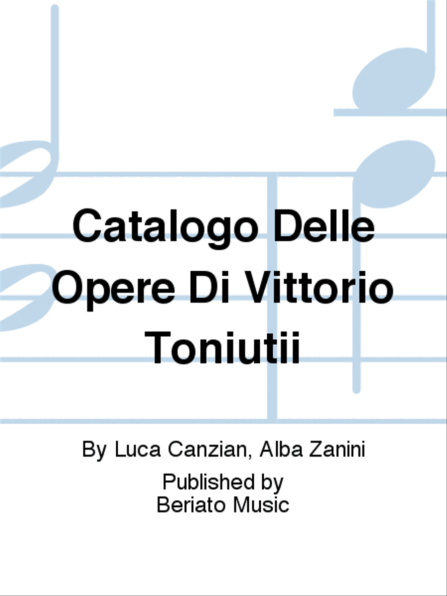 Catalogo Delle Opere Di Vittorio Toniutii School and Community scores gallery preview page 1