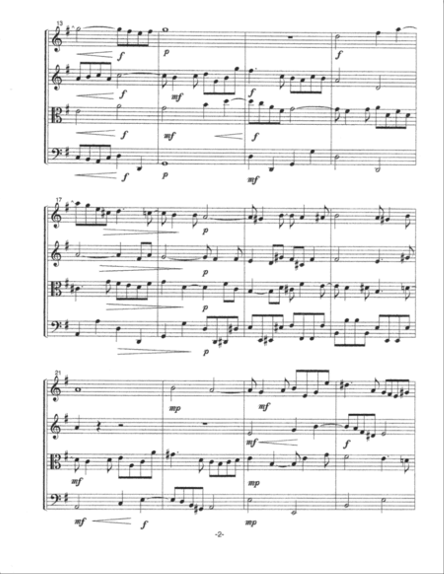 Fugue in e minor (1994) for string quartet (SCORE and PARTS) String Quartet scores gallery preview page 2