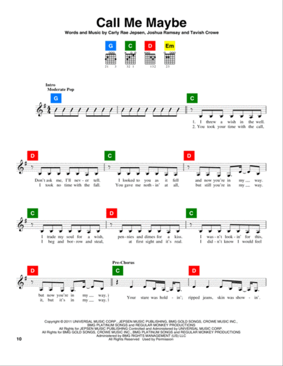 Call Me Maybe Call Me Maybe School and Community scores gallery preview page 1