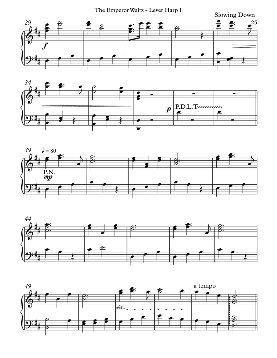 The Emperor Waltz, Lever Harp I Celtic Harp scores gallery preview page 3