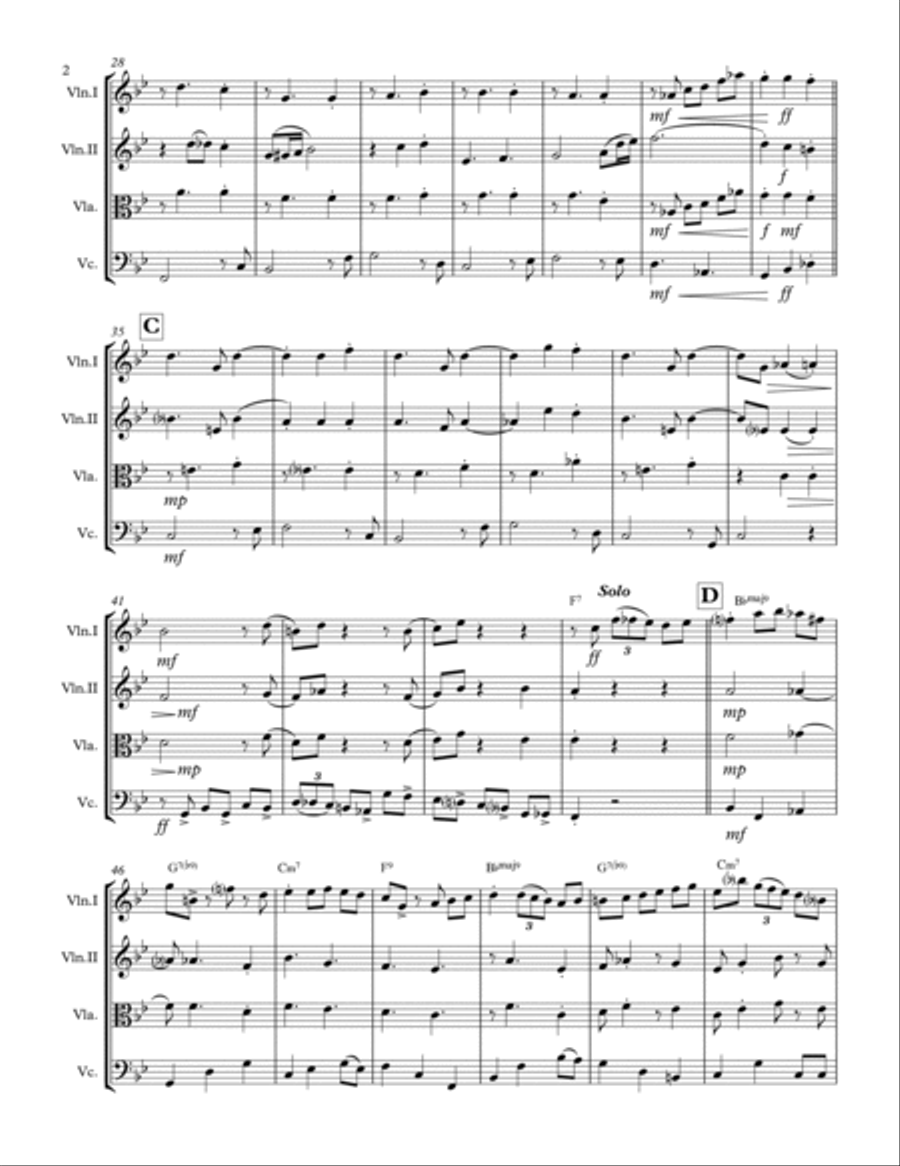 The Christmas Waltz String Quartet scores gallery preview page 3