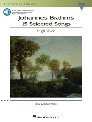 Book cover for Brahms - 15 Selected Songs High Voice Book/Online Audio