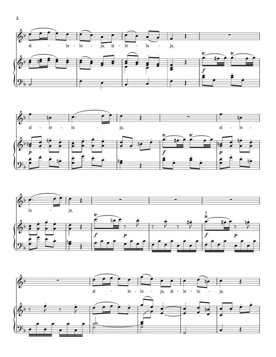 Alleluia Piano, Vocal scores gallery preview page 2