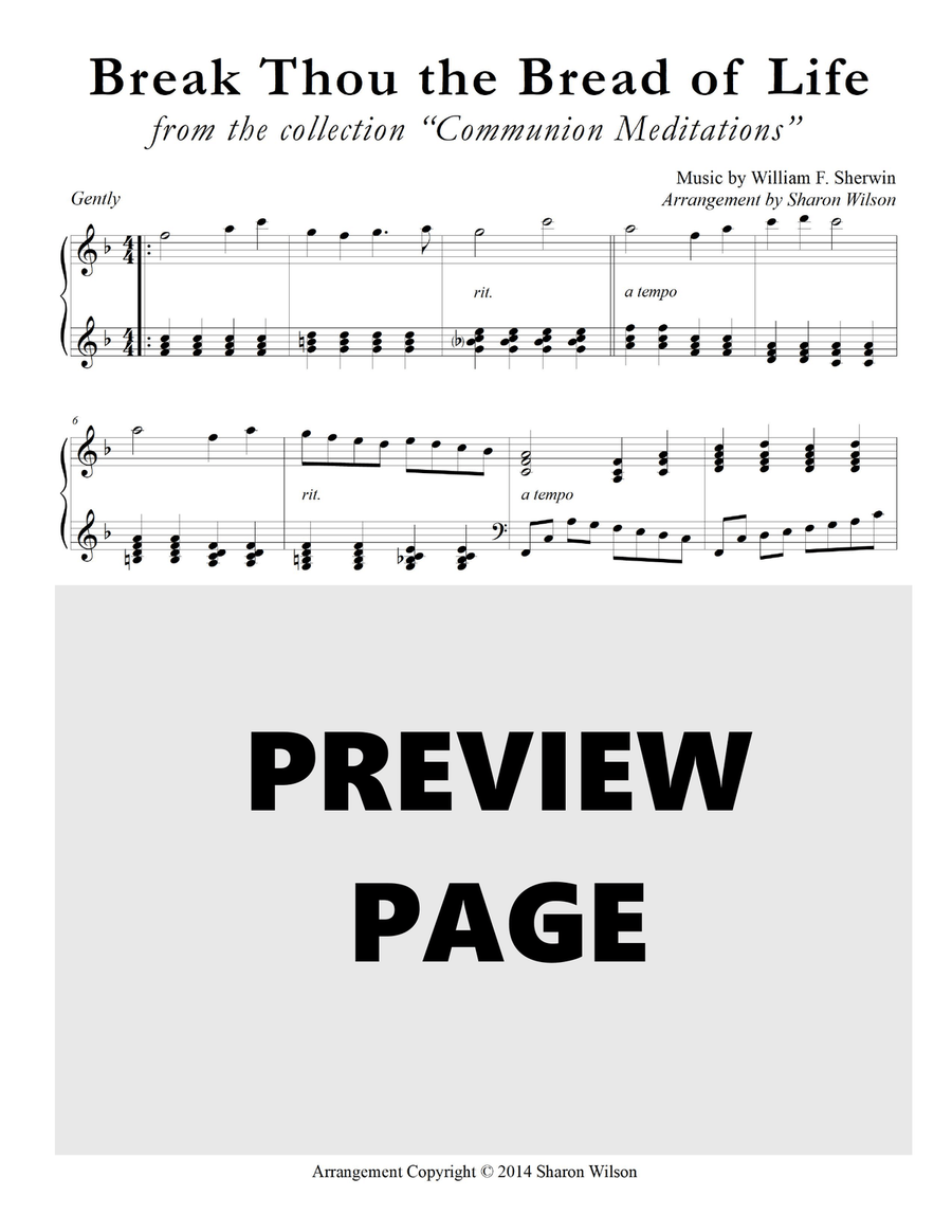 Communion Meditations (A Collection of One-page Hymns for Solo Piano) Piano Solo scores gallery preview page 6