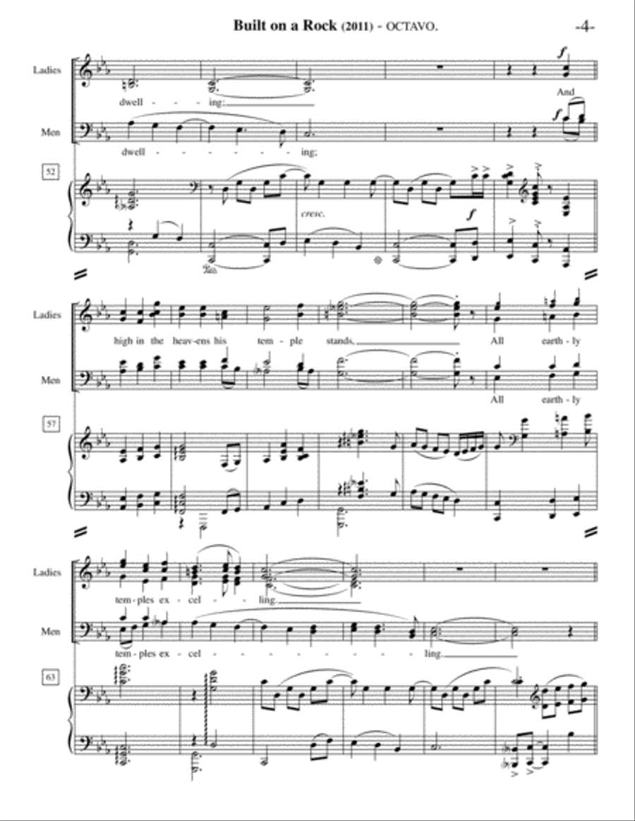 Built on a Rock (Choir & Piano) 4-Part scores gallery preview page 5