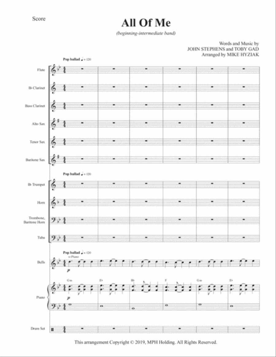 All Of Me Bass Clarinet scores gallery preview page 1