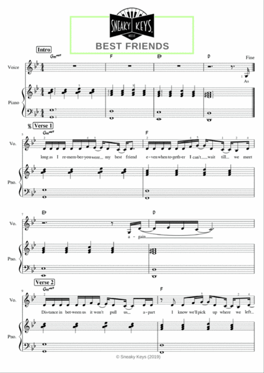 Best Friends Unison Choir scores gallery preview page 1
