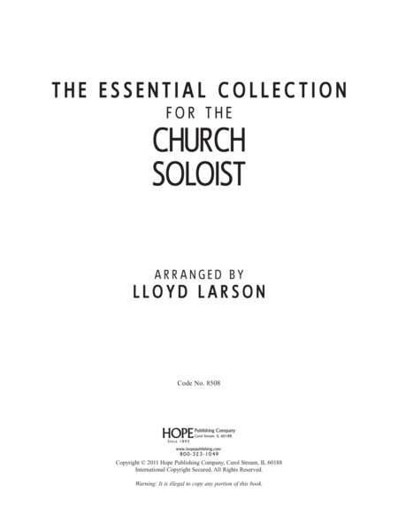 The Essential Collection For the Church Soloist