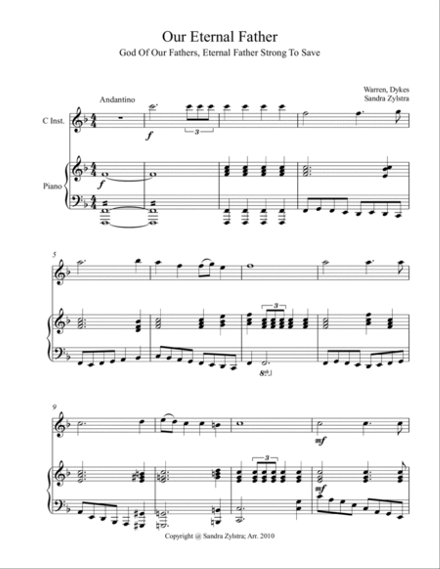 Our Eternal Father (treble C instrument solo) Piccolo scores gallery preview page 2