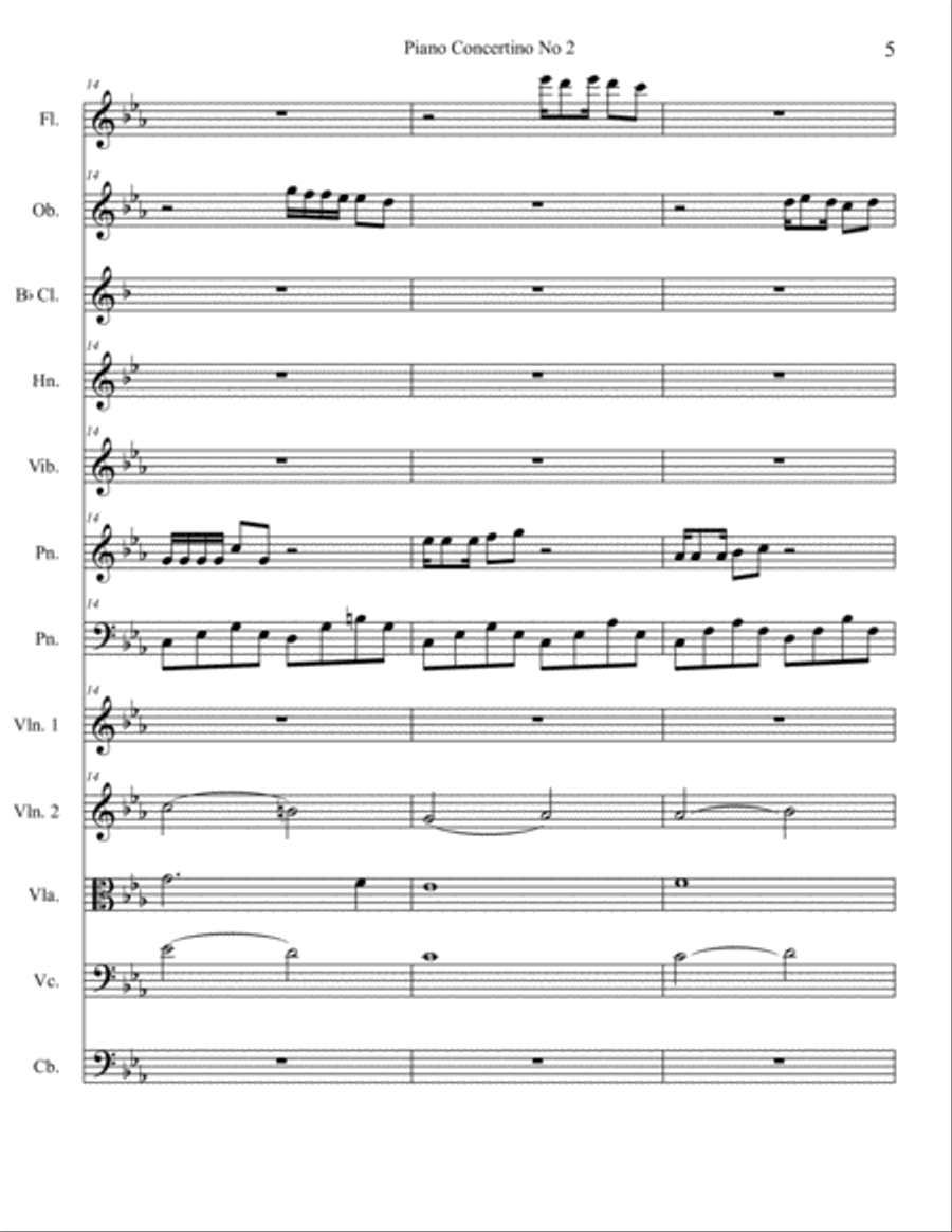 Piano Concertino No 2 Jozef Sebastian String Orchestra scores gallery preview page 5