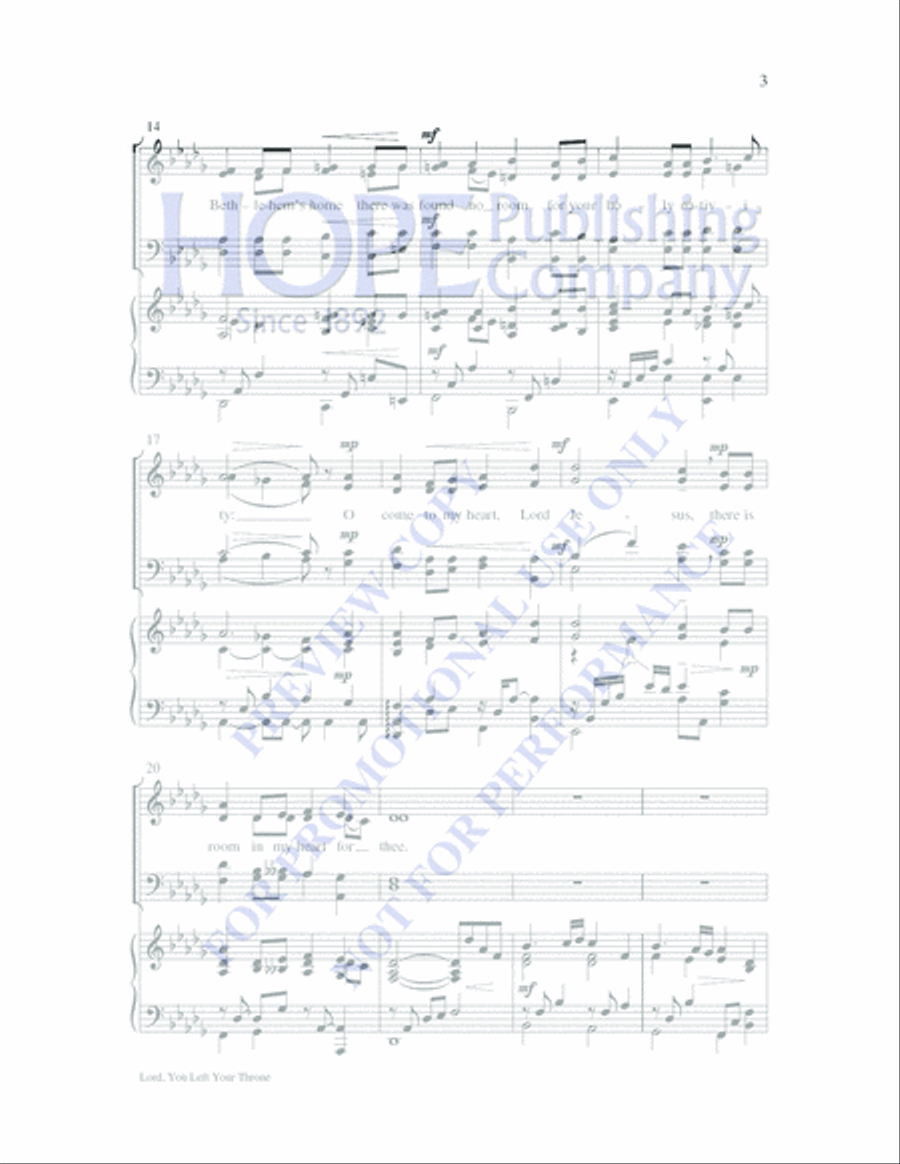 Lord, You Left Your Throne 4-Part scores gallery preview page 3