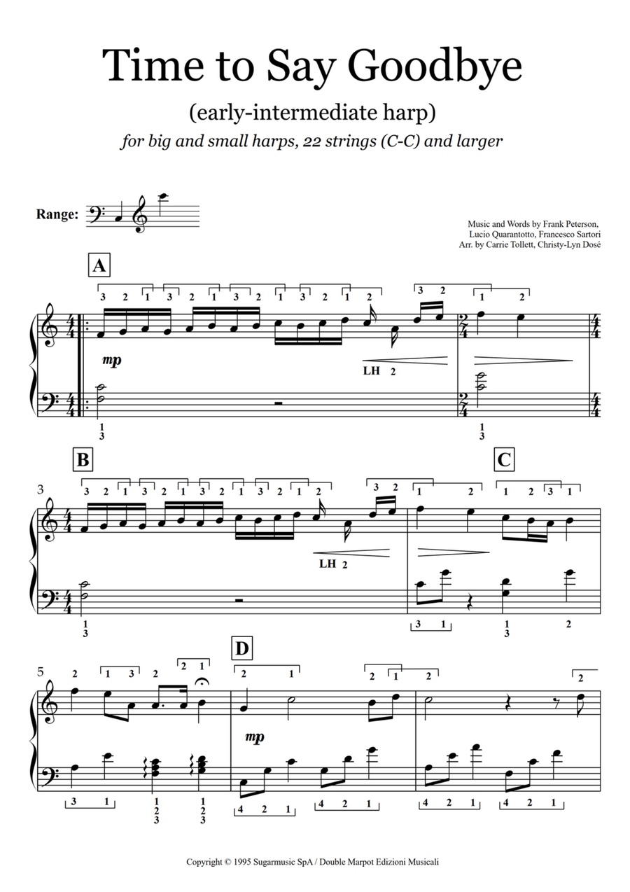 Time To Say Goodbye Celtic Harp scores gallery preview page 2