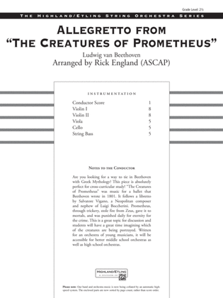 Allegretto from The Creatures of Prometheus: Score