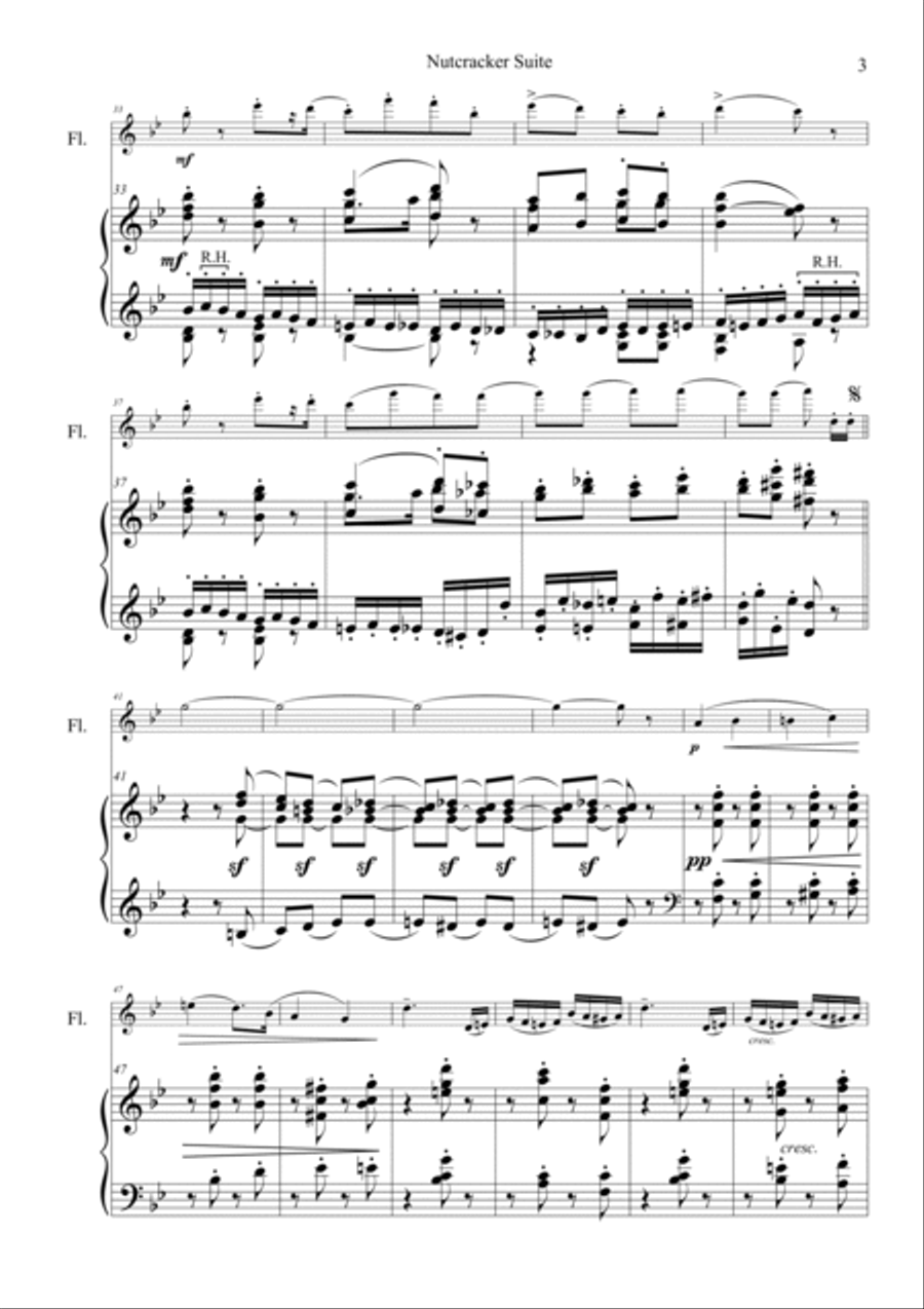 Tchaikovsky Nutcracker Suite Flute Solo scores gallery preview page 4
