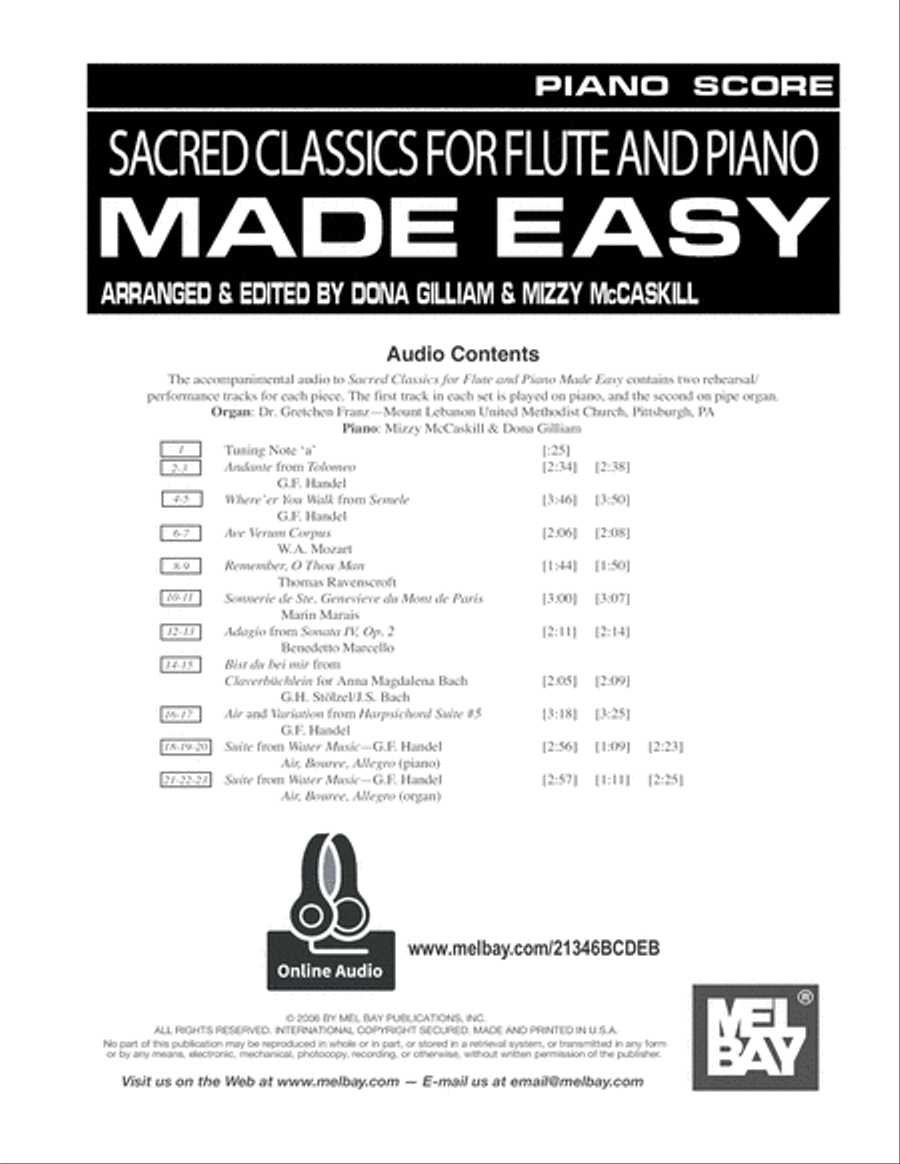 Sacred Classics for Flute and Piano Made Easy Oboe scores gallery preview page 2