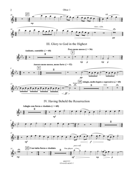 Suite from All-Night Vigil (Vespers) - Oboe 1