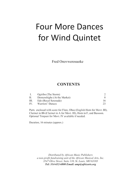 Four More Dances for Wind Quintet - No. III - Royal Serenade image number null