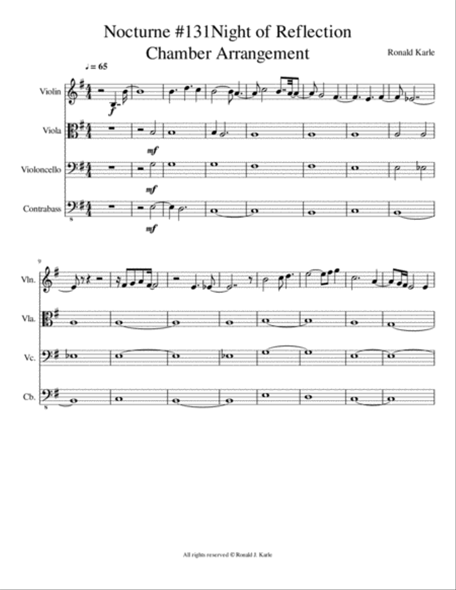 Night of Reflection Nocturne #131 String Quartet scores gallery preview page 2