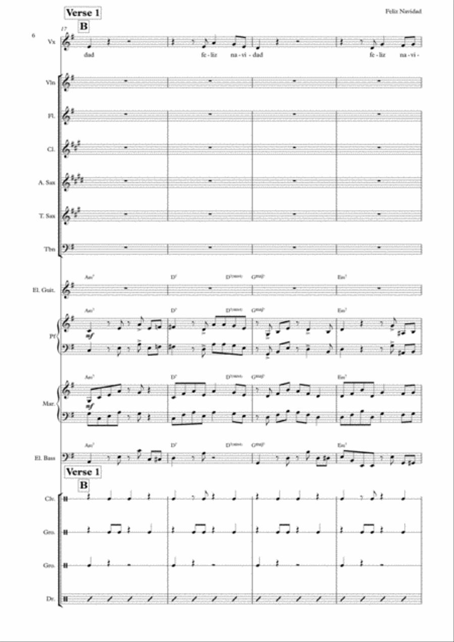 Feliz Navidad Feliz Navidad Small Ensemble scores gallery preview page 6