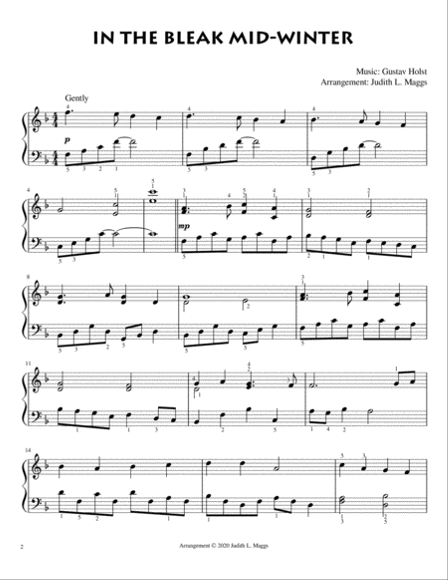 In the Bleak Mid-Winter Easy Piano scores gallery preview page 2