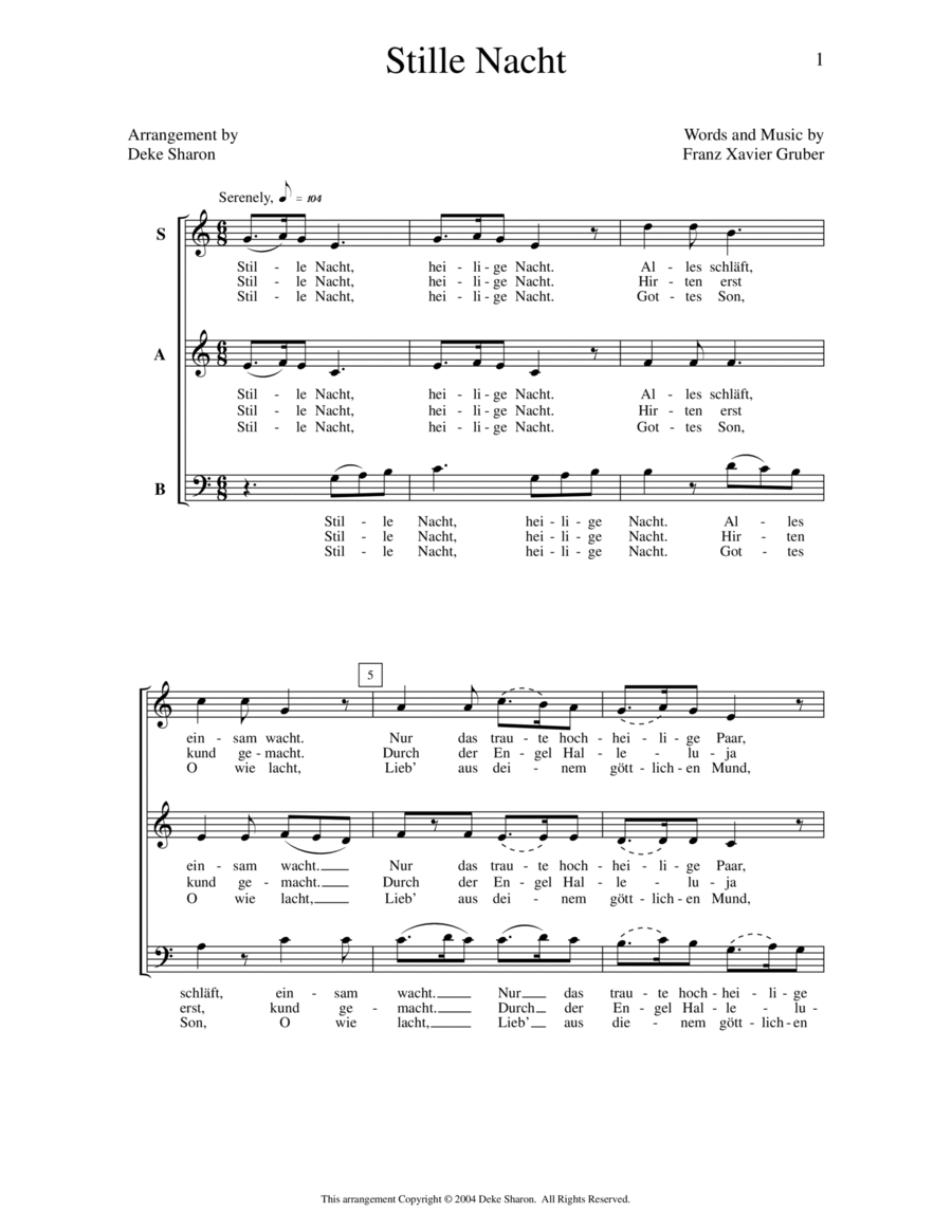 Stille Nacht 3-Part scores gallery preview page 1
