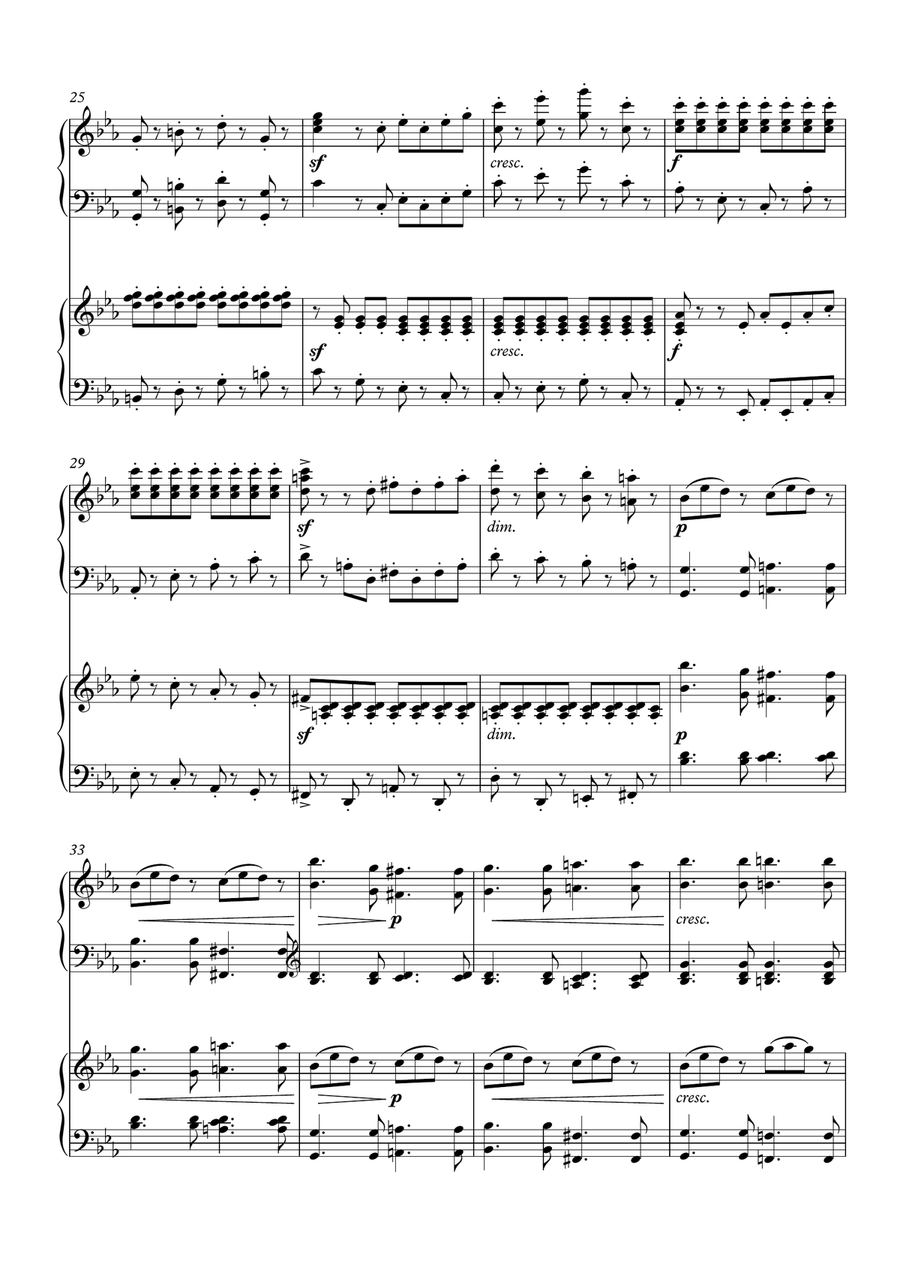 Burgmüller Etude Op 105 No.2 for 2 pianos 
