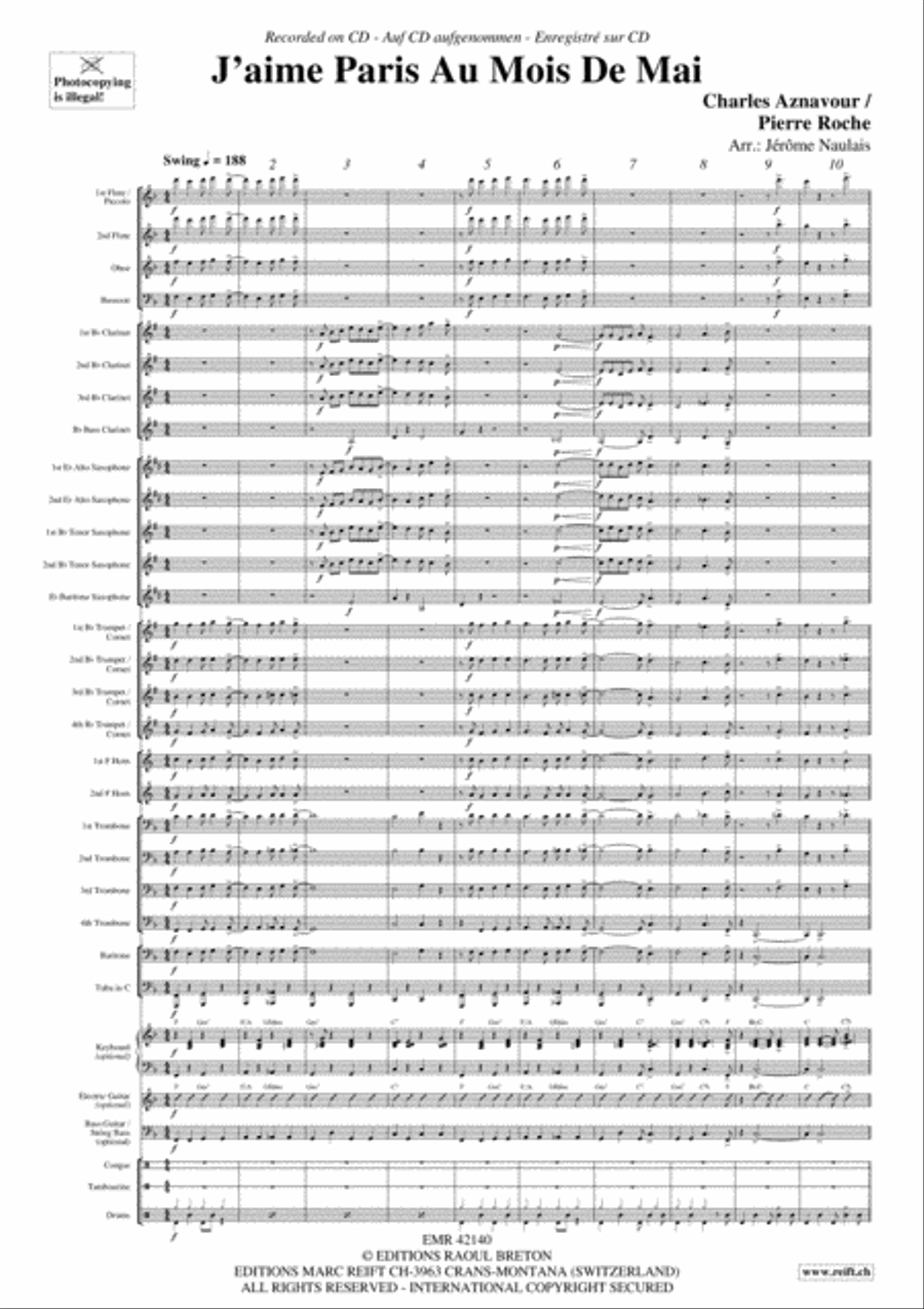 J'aime Paris Au Mois De Mai Concert Band scores gallery preview page 3