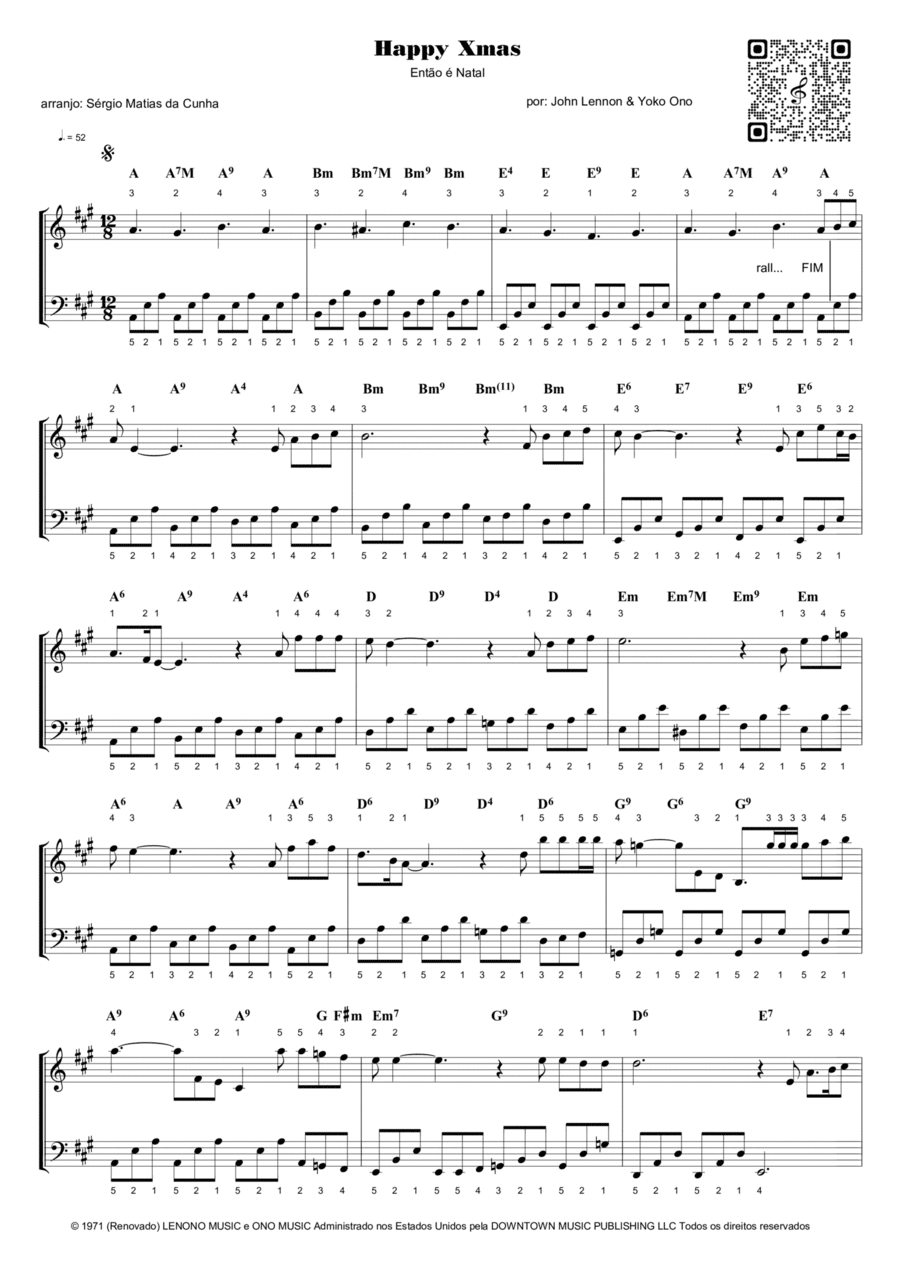 Happy Xmas (war Is Over) Piano Method scores gallery preview page 1