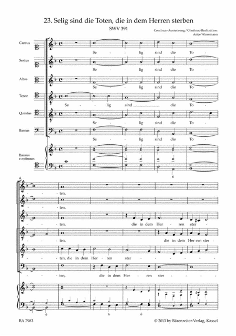 Selig sind die Toten, die in dem Herren sterben SWV 391 (No. 23 from 