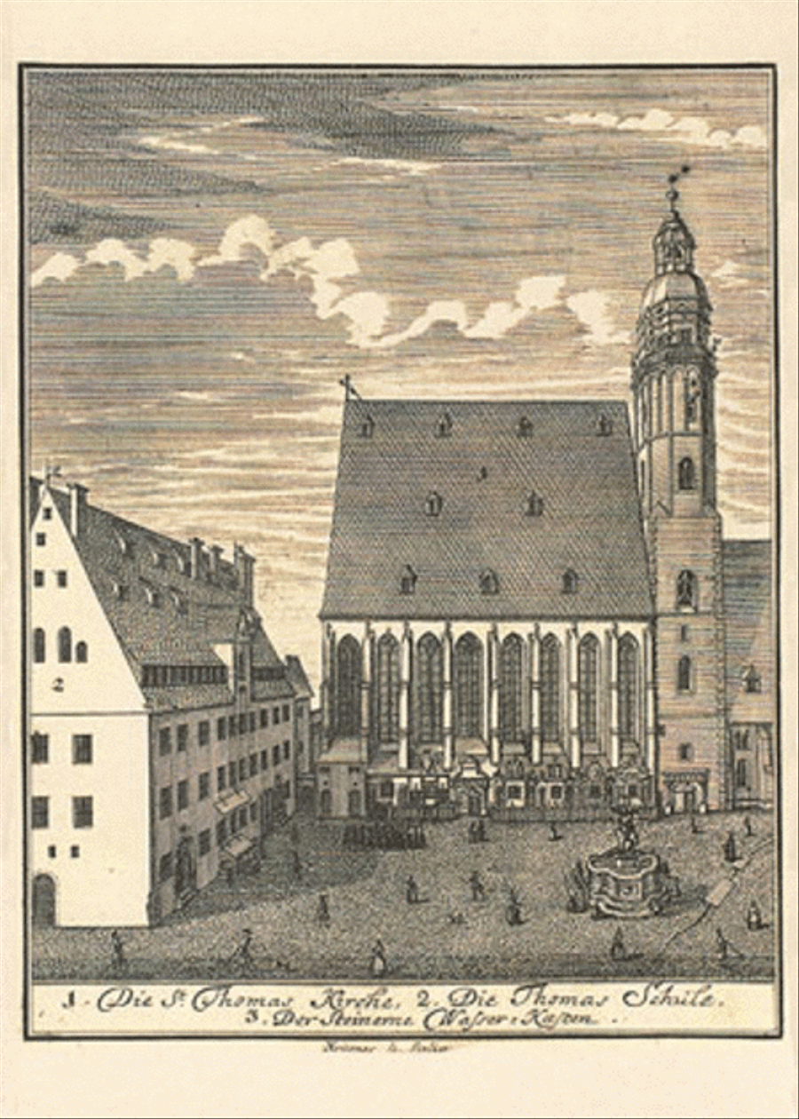 Thomaskirche und Thomasschule in Leipzig Greeting & Postcards scores gallery preview page 1