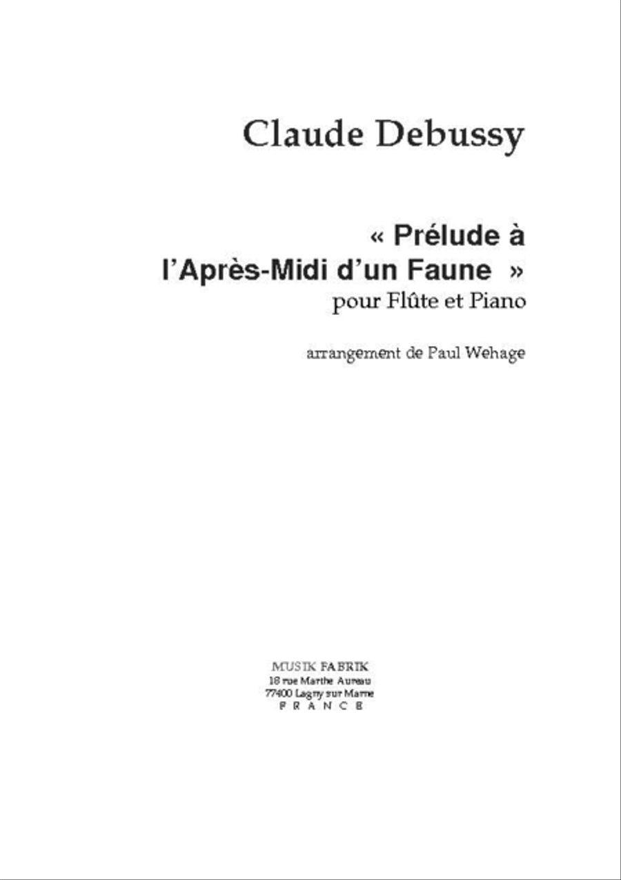 Prelude a L'Apres-Midi d'un Faun Flute Solo scores gallery preview page 1