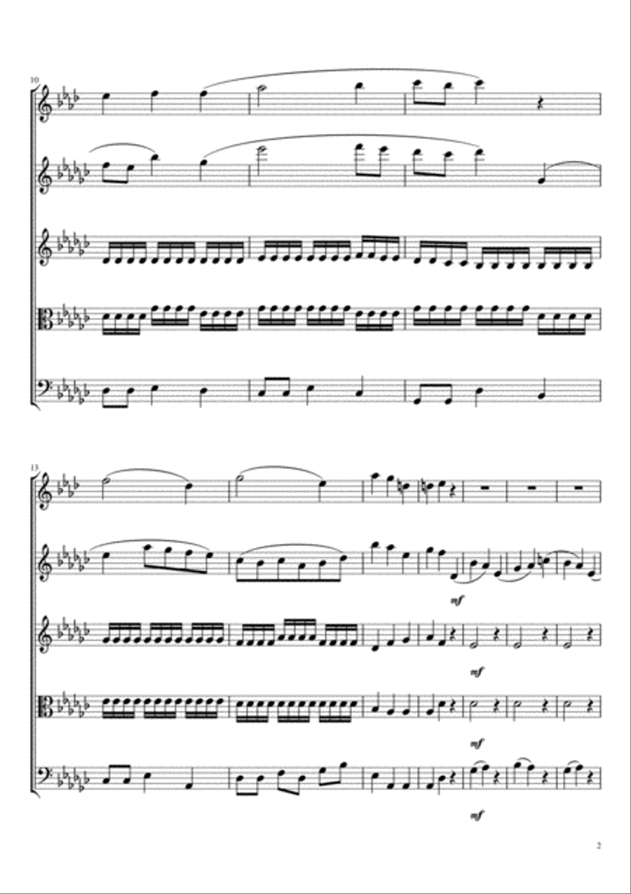 Brahms : Clarinet Sonata No.2, 2nd Movement (for Clarinet Quintet) Clarinet Quintet scores gallery preview page 2