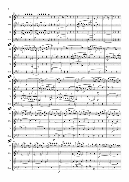 Mozart: String Quartet No.18 in A major K.464 Mvt.1 - wind quartet image number null