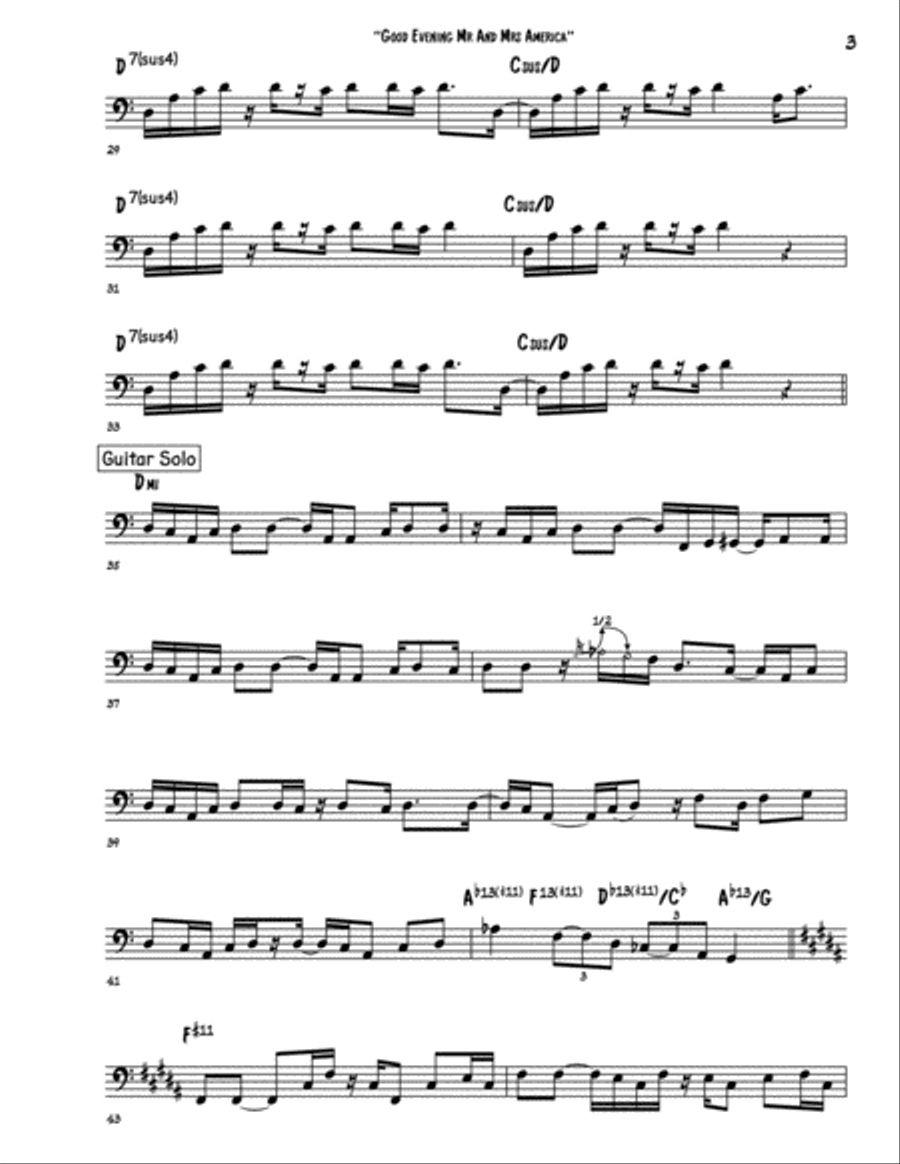 Good Evening Mr. And Mrs. America Bass Guitar scores gallery preview page 3