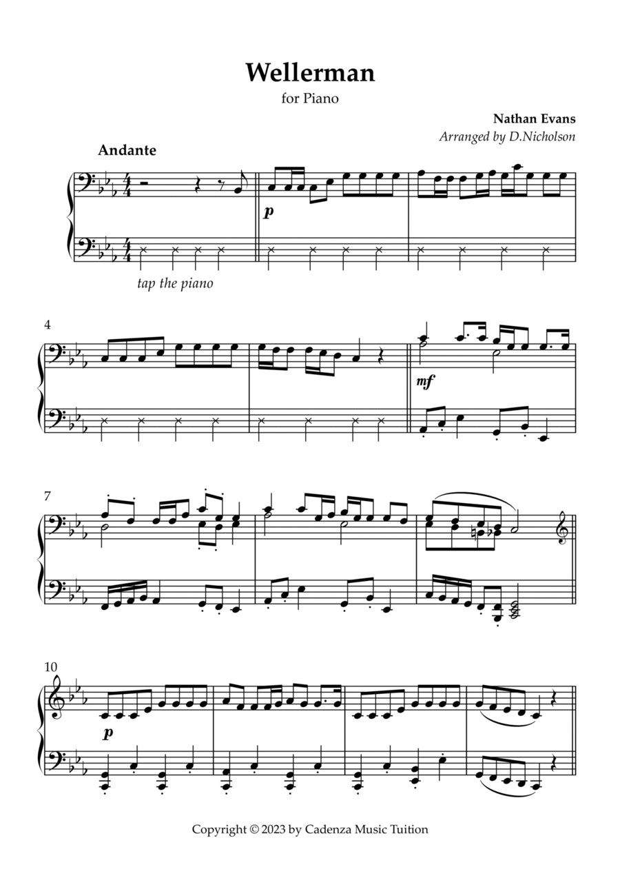 Wellerman Piano Solo scores gallery preview page 1