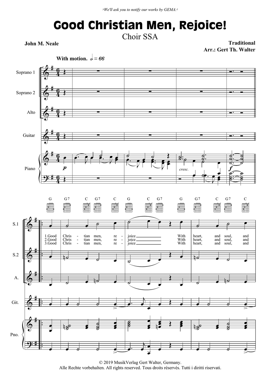 Good Christian Men, Rejoice! SSA scores gallery preview page 1