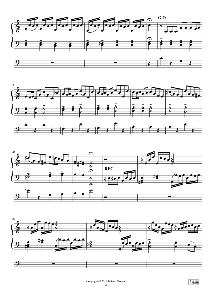 CONCERTO DEL SIGNOR MECK (EASY ORGAN - C VERSION) - J. G. WALTHER Organ Solo scores gallery preview page 4