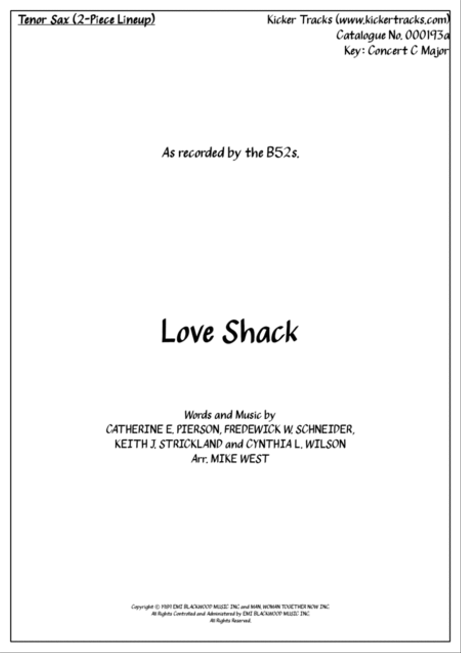 Love Shack Small Ensemble scores gallery preview page 4