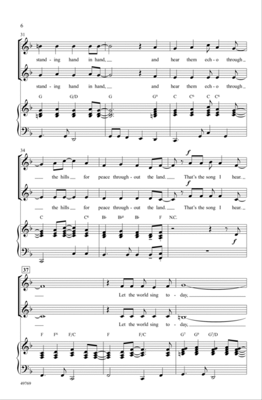 I'd Like to Teach the World to Sing Choir scores gallery preview page 5