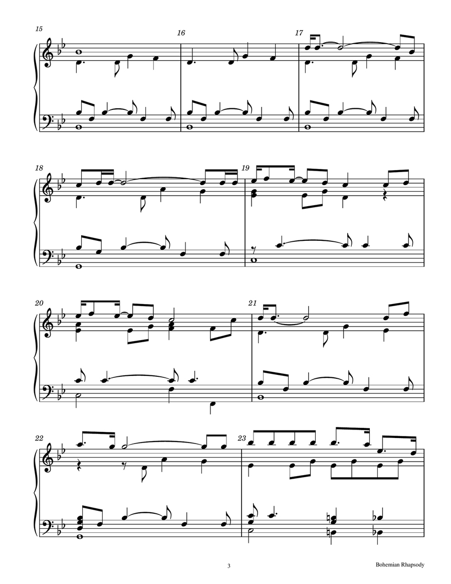Bohemian Rhapsody - Score Only Handbell Choir scores gallery preview page 3