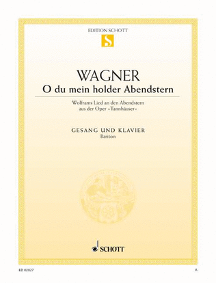 Book cover for O du mein holder Abendstern from Tannhauser, WWV 70